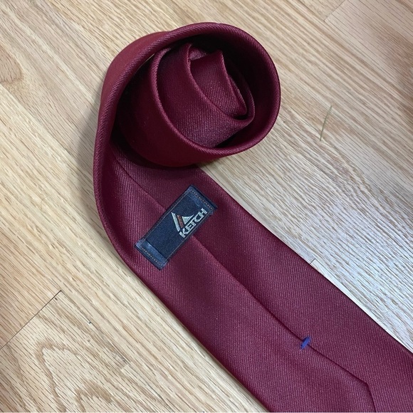 Ketch Maroon Red Neck Tie Men’s - Picture 2 of 3